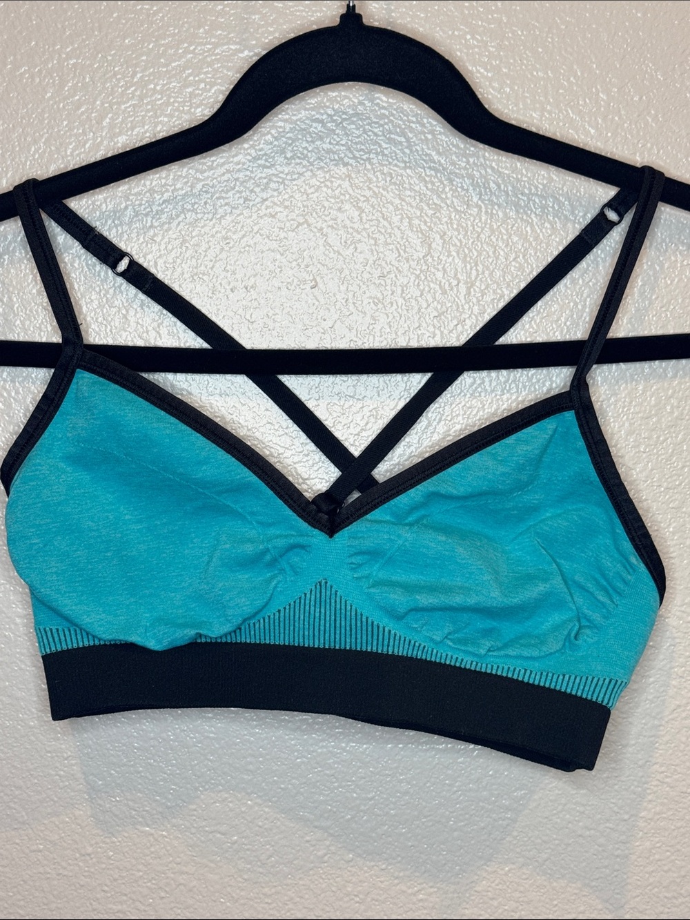 Lululemon Stretchy Seamless Teal Bralette with Strappy Back